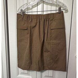 SINCLAIRE Katia Paper Bag Skirt Camel Khaki Tan 8 NEW Pockets Back Slit